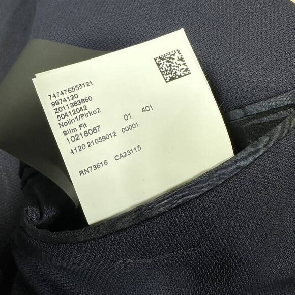 Boss Hugo Boss NWT Slim Fit Vitale Barberis Canonico Navy Blue Men's 42R Blazer - Picture 8 of 11